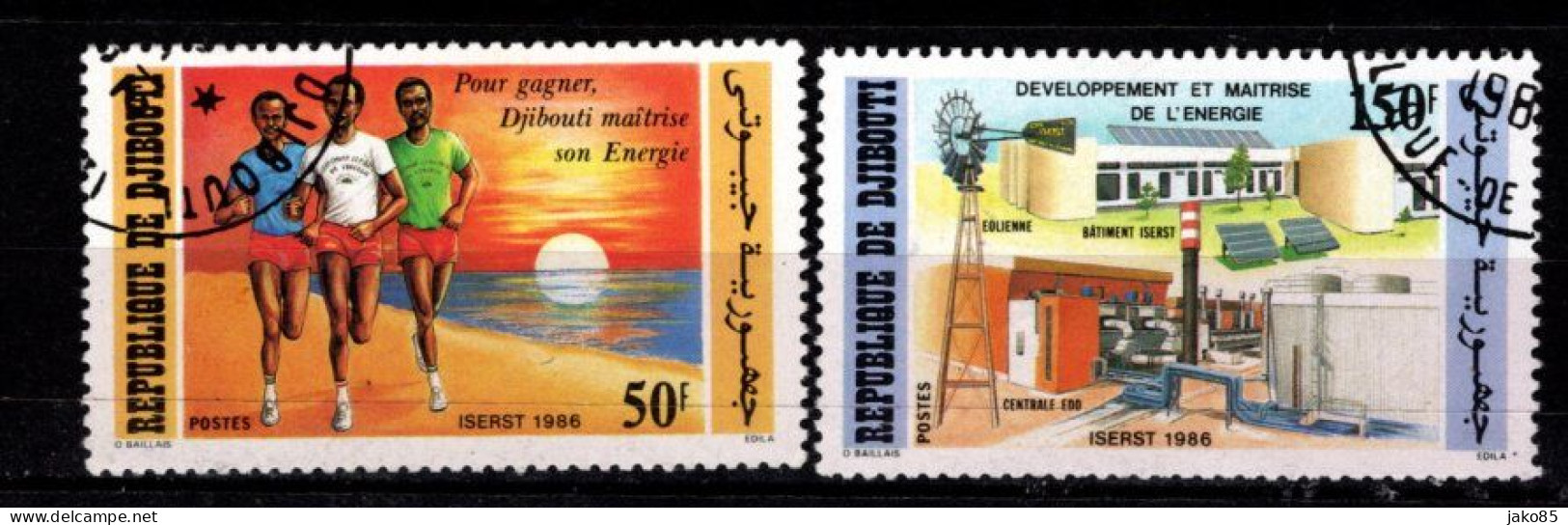 - DJIBOUTI - 1986 - YT N° 618 / 619 - Oblitérés - Energie - Dschibuti (1977-...)