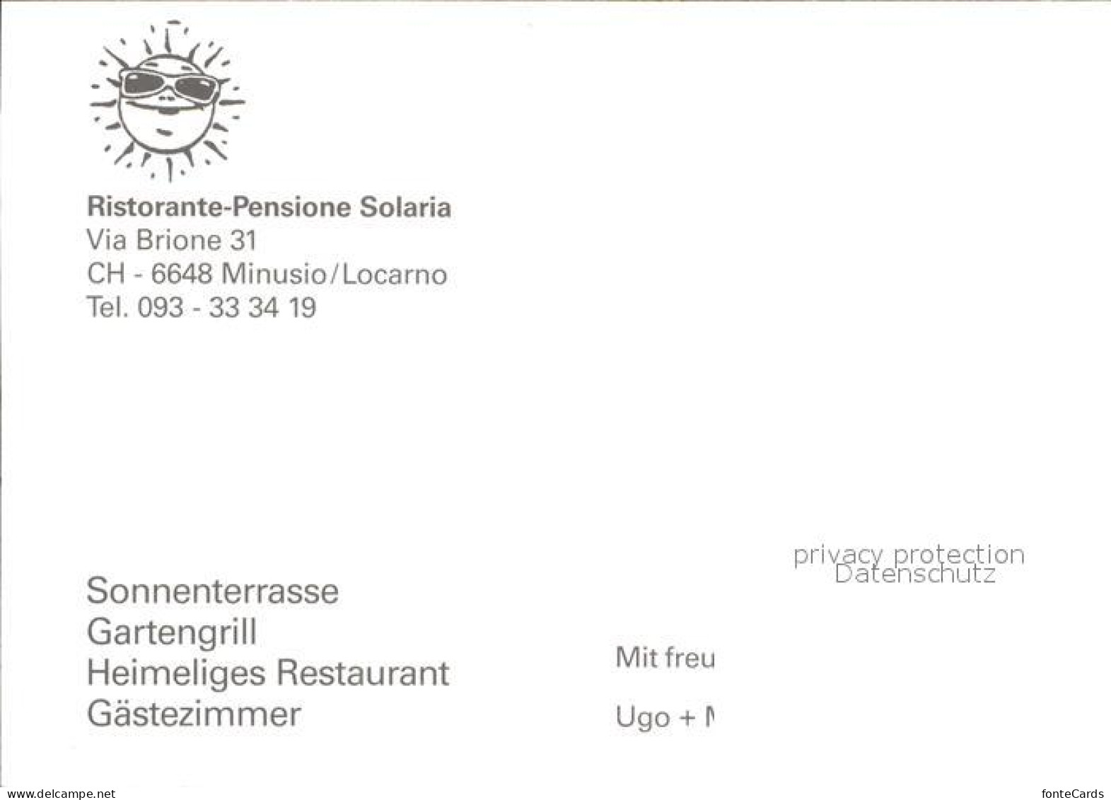 12002407 Minusio Locarno TI Ristorante Pensione Solaria Minusio - Other & Unclassified