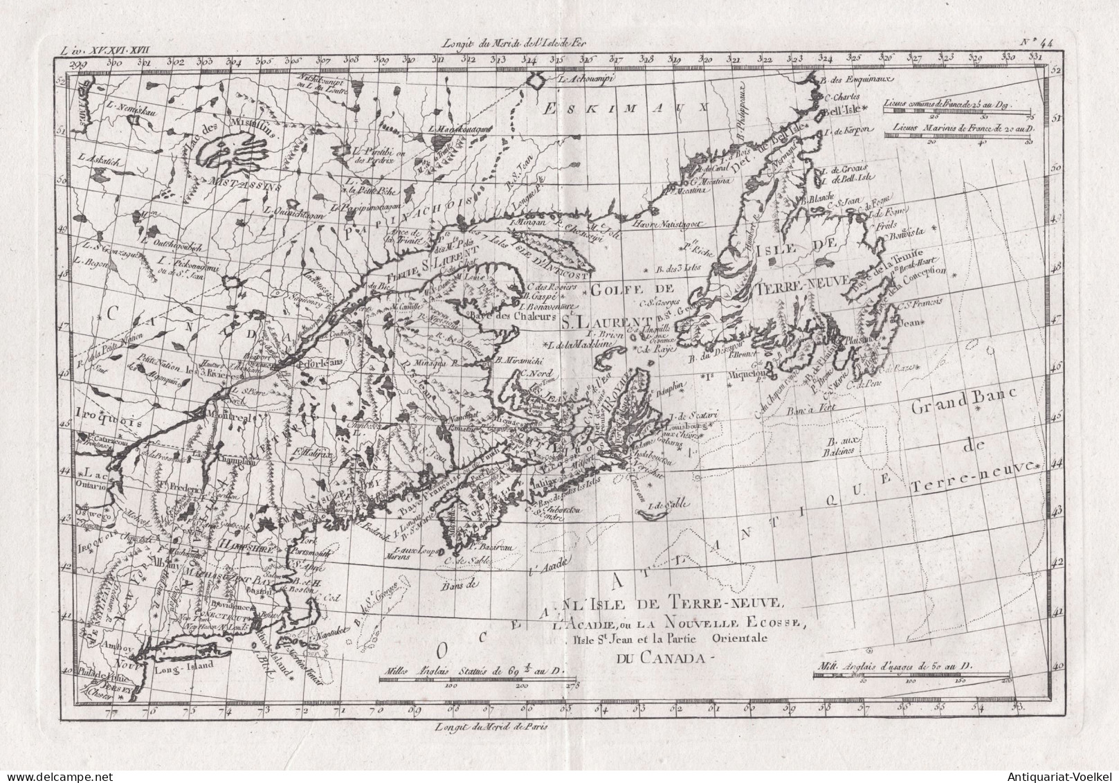 L'Isle De Terre-Neuve L'Acadie, On La Nouvelle Ecosse, L'Isle St. Jean Et La Partie Orientale Du Canada - Cana - Stiche & Gravuren
