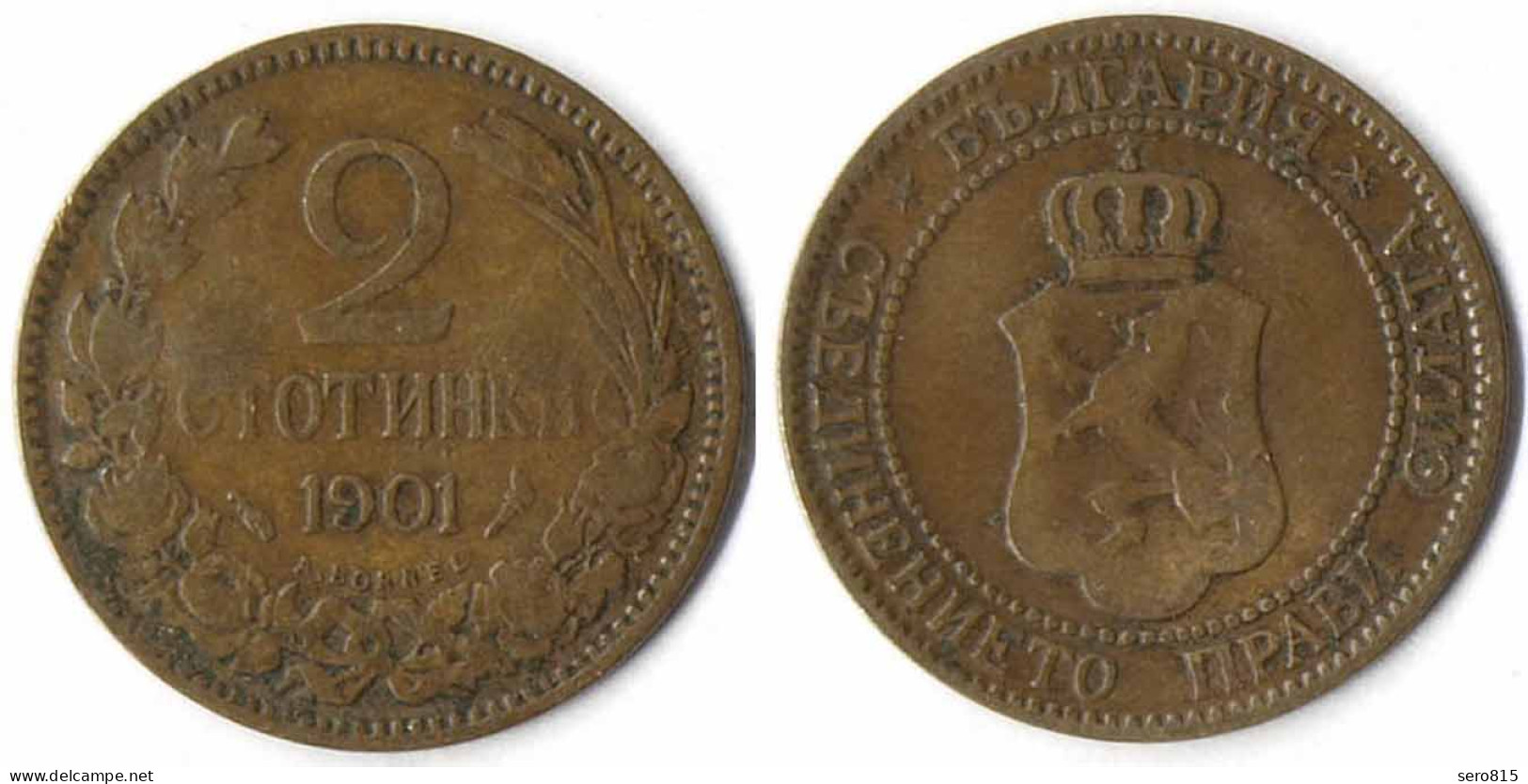 Bulgarien - Bulgaria 2 Stotinki Münze 1901   (r1184 - Sonstige – Europa
