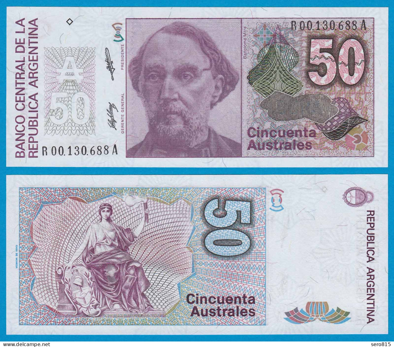 Argentinien - Argentina 50 Australes UNC 1986 Pick 326b REPACEMENT  (18671 - Other - America