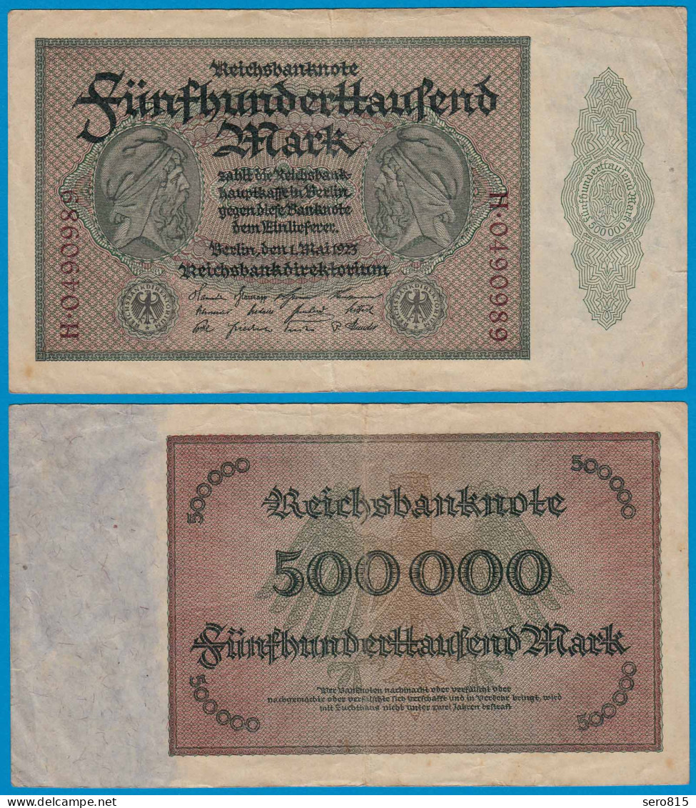 Reichsbanknote - 500.000 500000 Mark 1923 Ros. 87c Pick 88 VF    (18808 - Autres & Non Classés