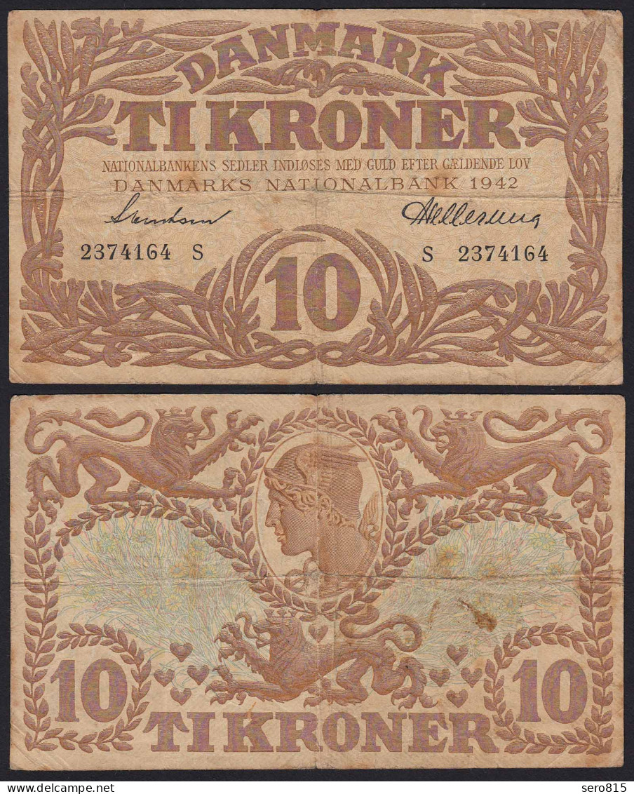 DÄNEMARK - DENMARK 10 KRONER 1942 F Pick 31L   (19867 - Denemarken