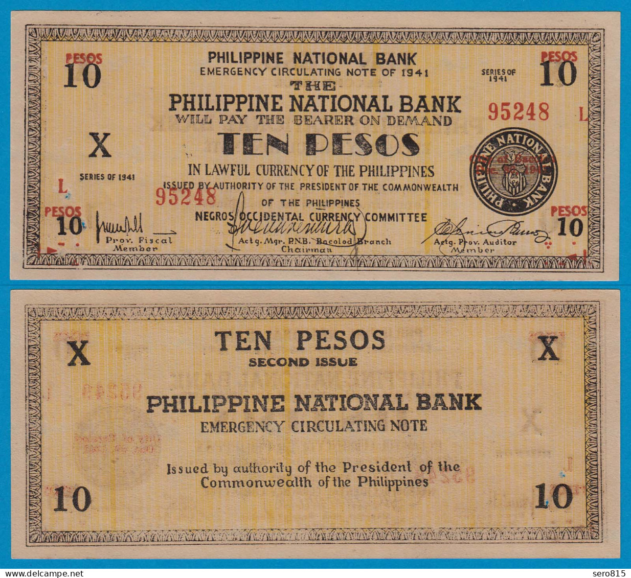 PHILIPPINEN - PHILIPPINES 10 Pesos 1941 Pick S627 AUNC  (18309 - Autres - Asie