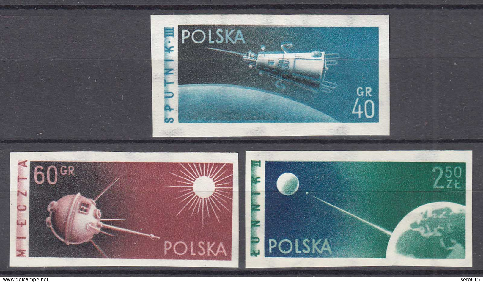 Polen - Poland  1959 Raumfahrt SPUTNIK Michel 1127-29 B Postfrisch  (22419 - Autres & Non Classés