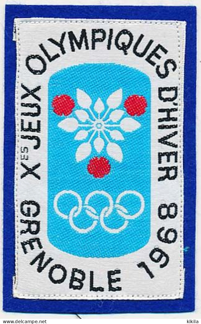 Ecusson Tissus 4,6 X 7,6 Cm*  Xèmes Jeux Olympiques D'Hiver De GRENOBLE 1968 Olympic Games Grenoble "Excoffon" - Patches