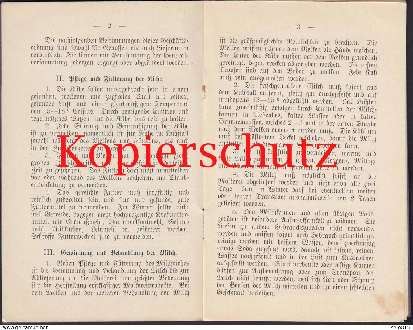 Nottuln Appelhülsen Molkerei Geschäfts U.Milchlieferungs-Ordnung Um 1900 - 1939-45