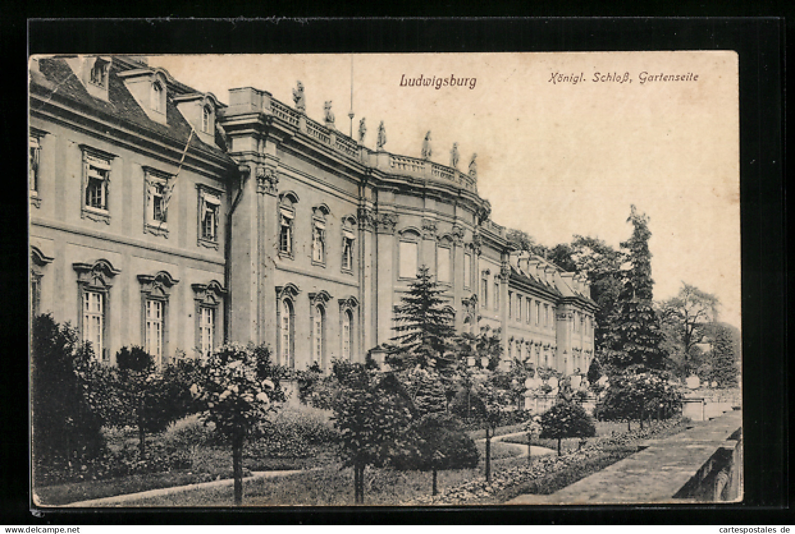 AK Ludwigsburg / Württ., Königl. Schloss, Gartenseite  - Ludwigsburg