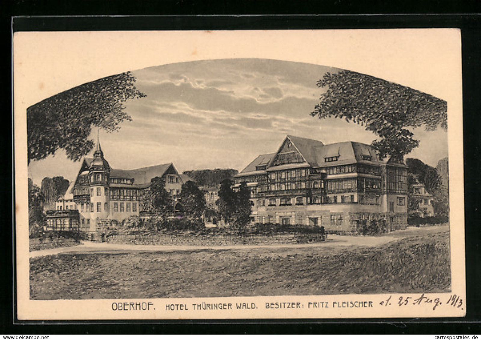 AK Oberhof, Hotel Thüringer Wald, Bes. Fritz Fleischer  - Oberhof