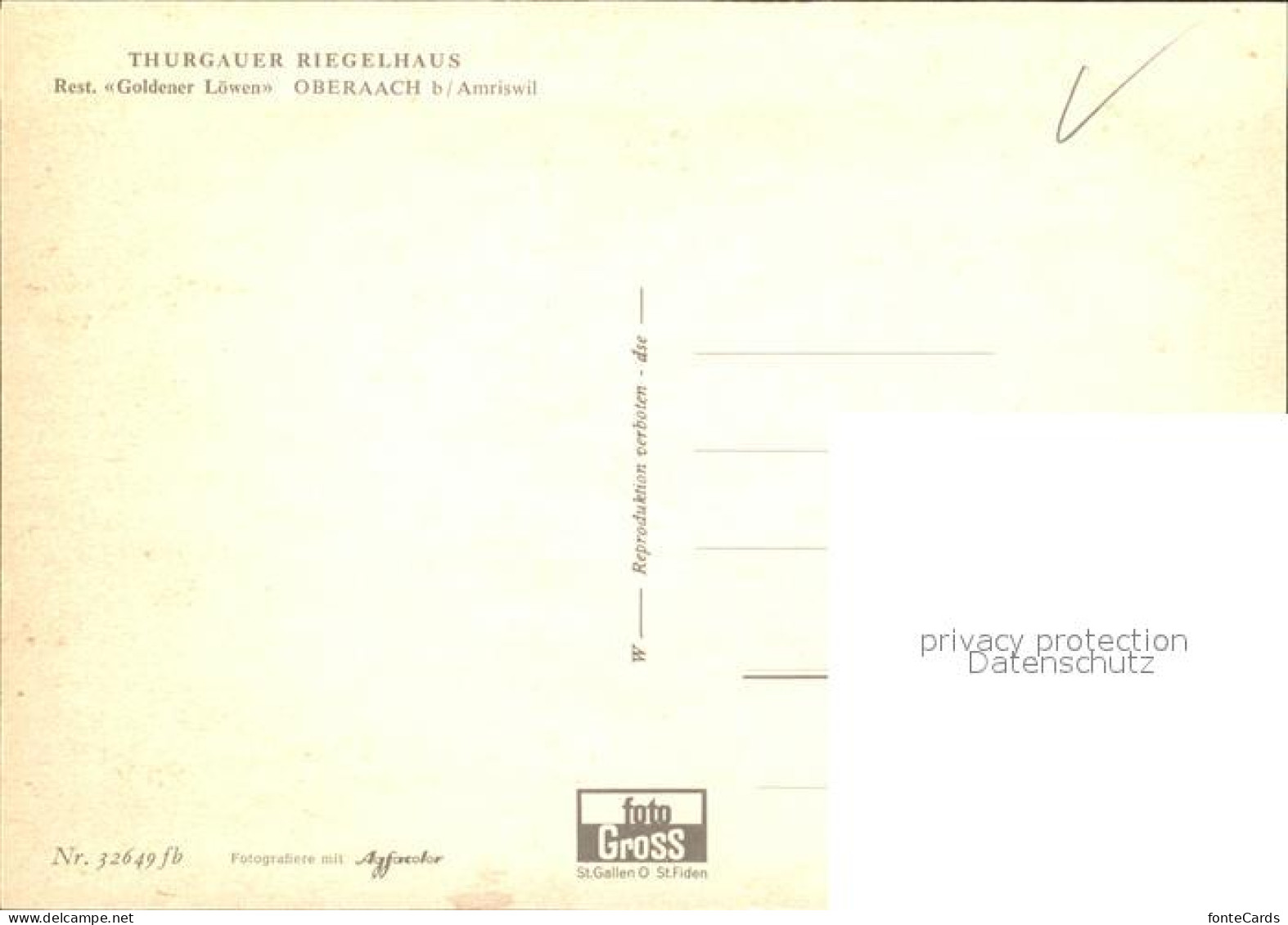 11995517 Oberaach Thurgauer Riegelhaus Restaurant Goldener Loewe Oberaach - Other & Unclassified