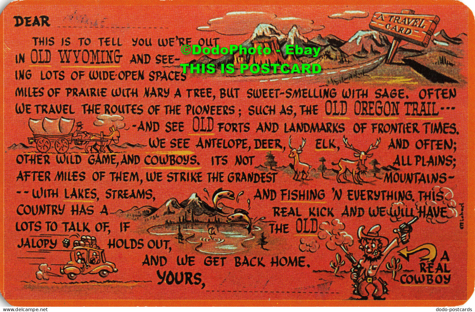 R416972 4187. Wyoming Travel Card. 31028 B. Sanborn Souvenir. Dexter - World