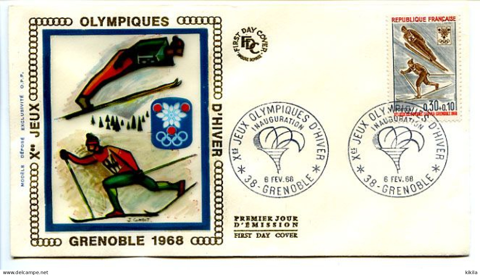 FDC Des Xèmes Jeux Olympiques D\'Hiver De Grenoble 1968  Olympic Games  Inauguration Des Jeux Olympiques 06 Février 1968 - 1960-1969