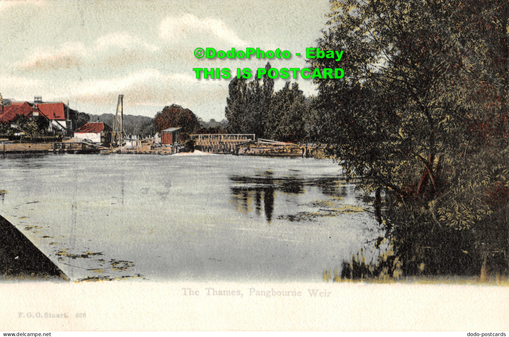 R416562 F. G. O. Stuart. The Thames. Pangbourne Weir - World