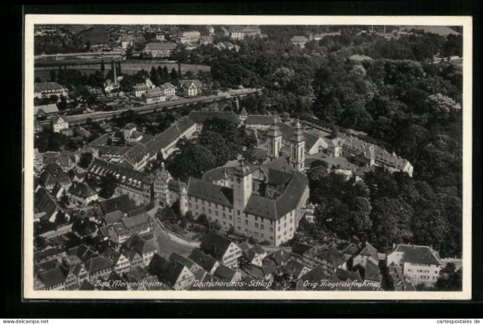 AK Bad Mergentheim, Deutschordens-Schloss Vom Flugzeug Aus  - Bad Mergentheim