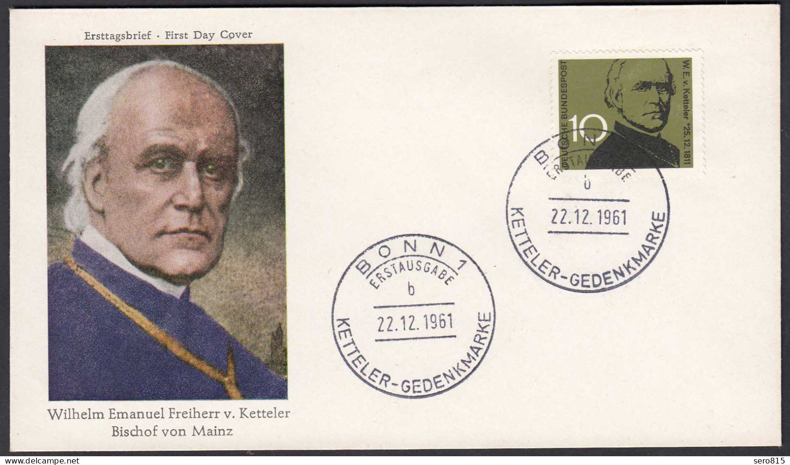 BRD Bund 1961 Mi. 374 Von Ketteler Auf FDC   (23501 - Sonstige & Ohne Zuordnung