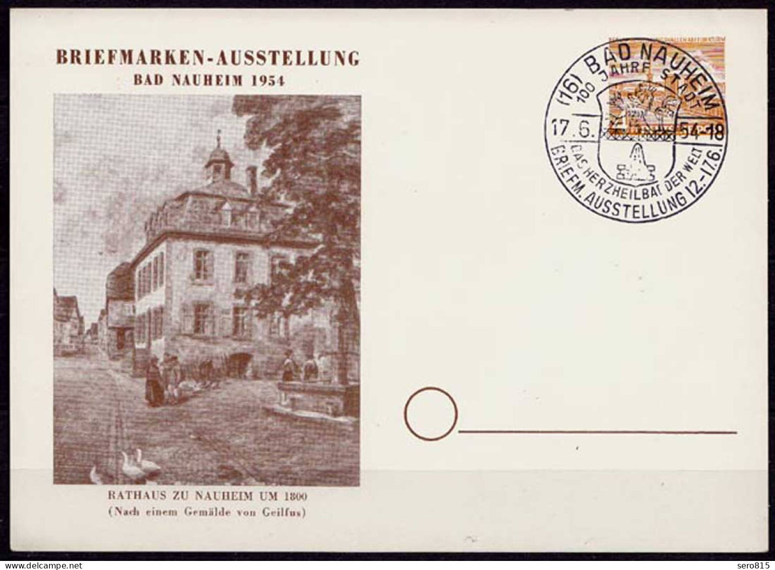 100 Jahre Bad Nauheim 1954 Privat-Ganzsache Mit Sonderstempel   (6907 - Autres & Non Classés