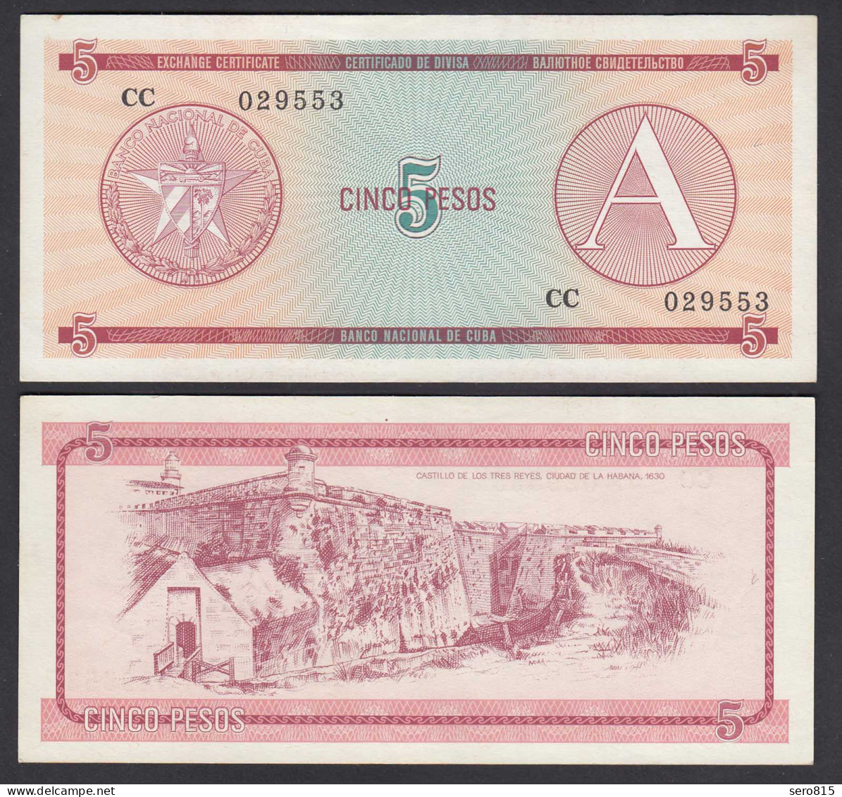 Kuba - Cuba 5 Peso Foreign Exchange Certificates 1985 Pick FX3 VF (3)  (26787 - Other - America