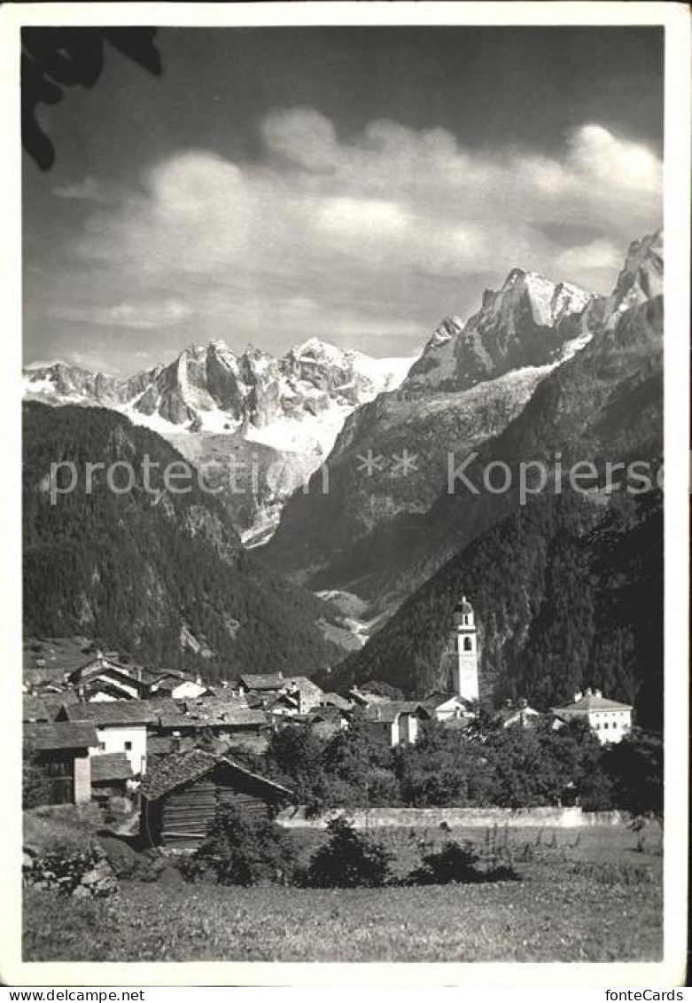 11980257 Soglio Ortsansicht Mit Kirche Scioragruppe Soglio - Sonstige & Ohne Zuordnung