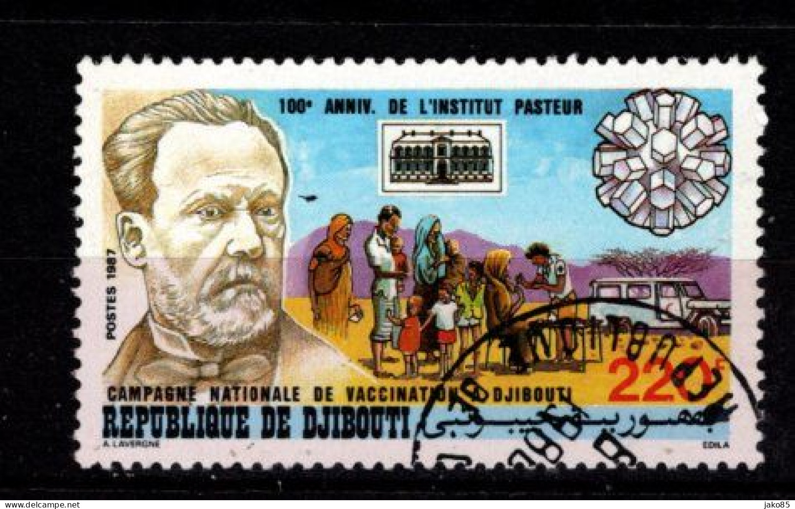 - DJIBOUTI - 1987 - YT N° 629 - Oblitéré - Institut Pasteur - Dschibuti (1977-...)