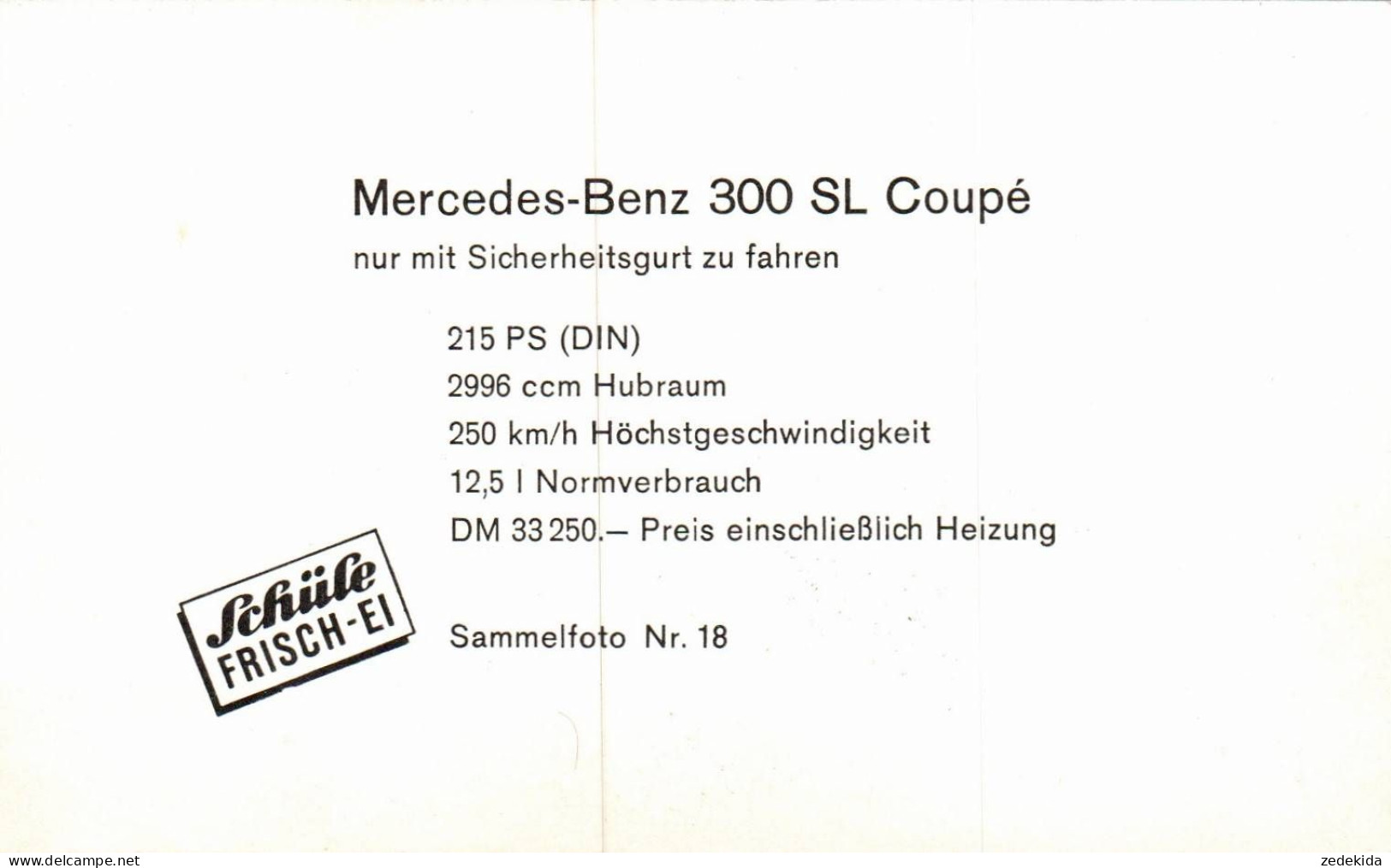 H2320 - Mercedes Benz 300 SL Coupe Sammelkarte PKW Oldtimer - Turismo