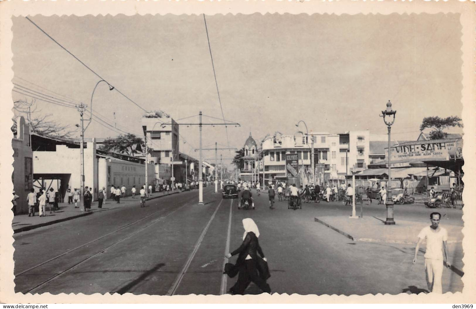 Viet-Nam - CHOLON (Hô Chi Minh-Ville) - Rue Des Marins - Voie Ferrée Du Tramway, Vinh-Sanh - Carte-Photo (2 Scans) - Vietnam