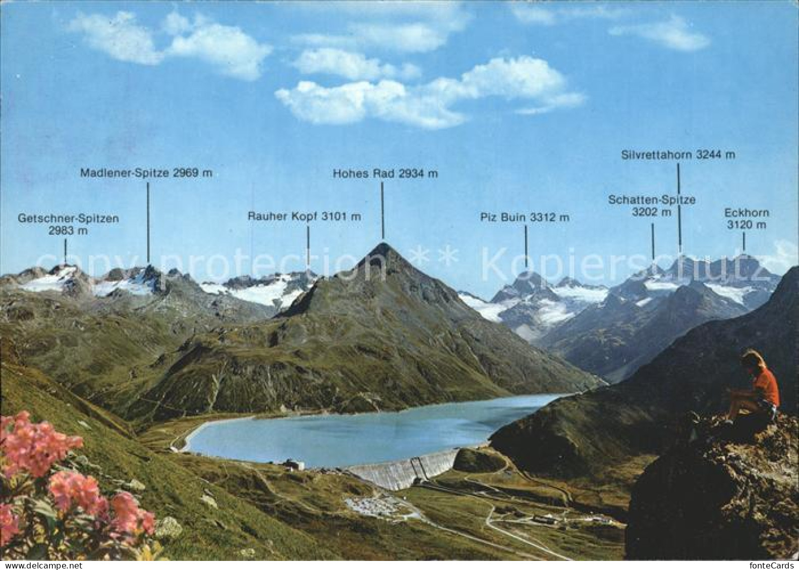 11975457 Silvretta Panoramakarte Madlener Spitze Getschner Spitzen Rauher Kopf H - Sonstige & Ohne Zuordnung