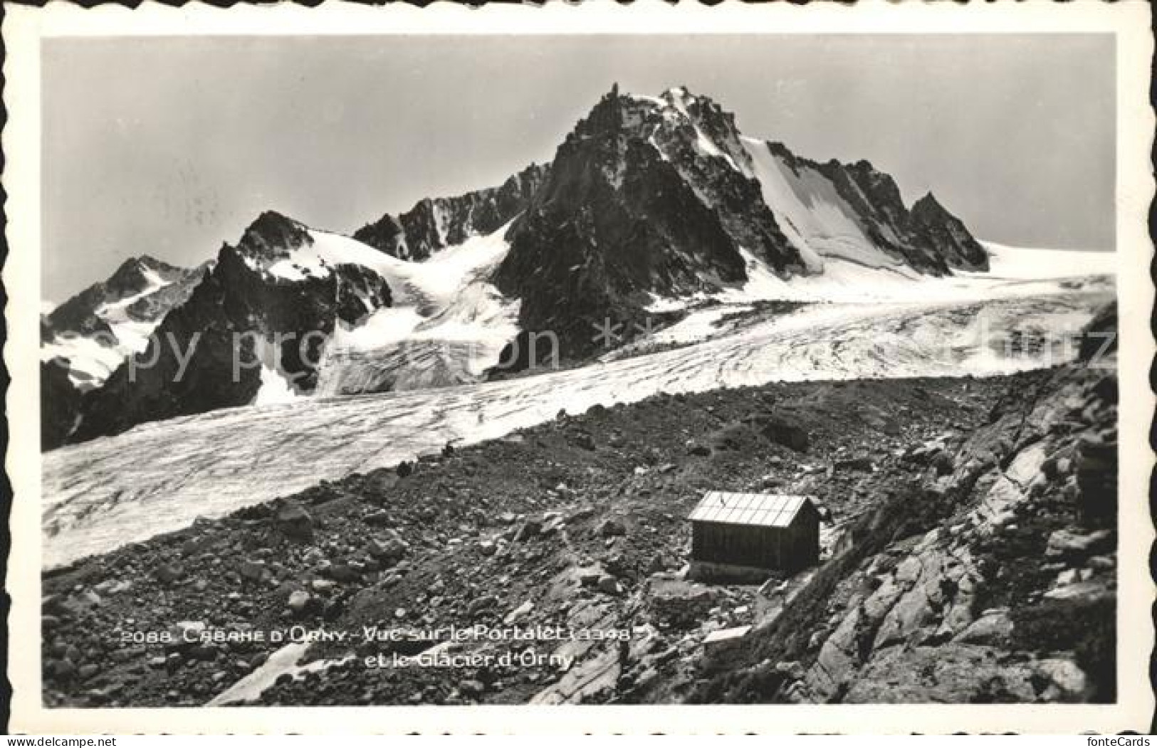 11963517 Cabane D Orny Vue Sur Le Portalet Et Glacier D Orn Gletscher Schutzhaus - Altri & Non Classificati