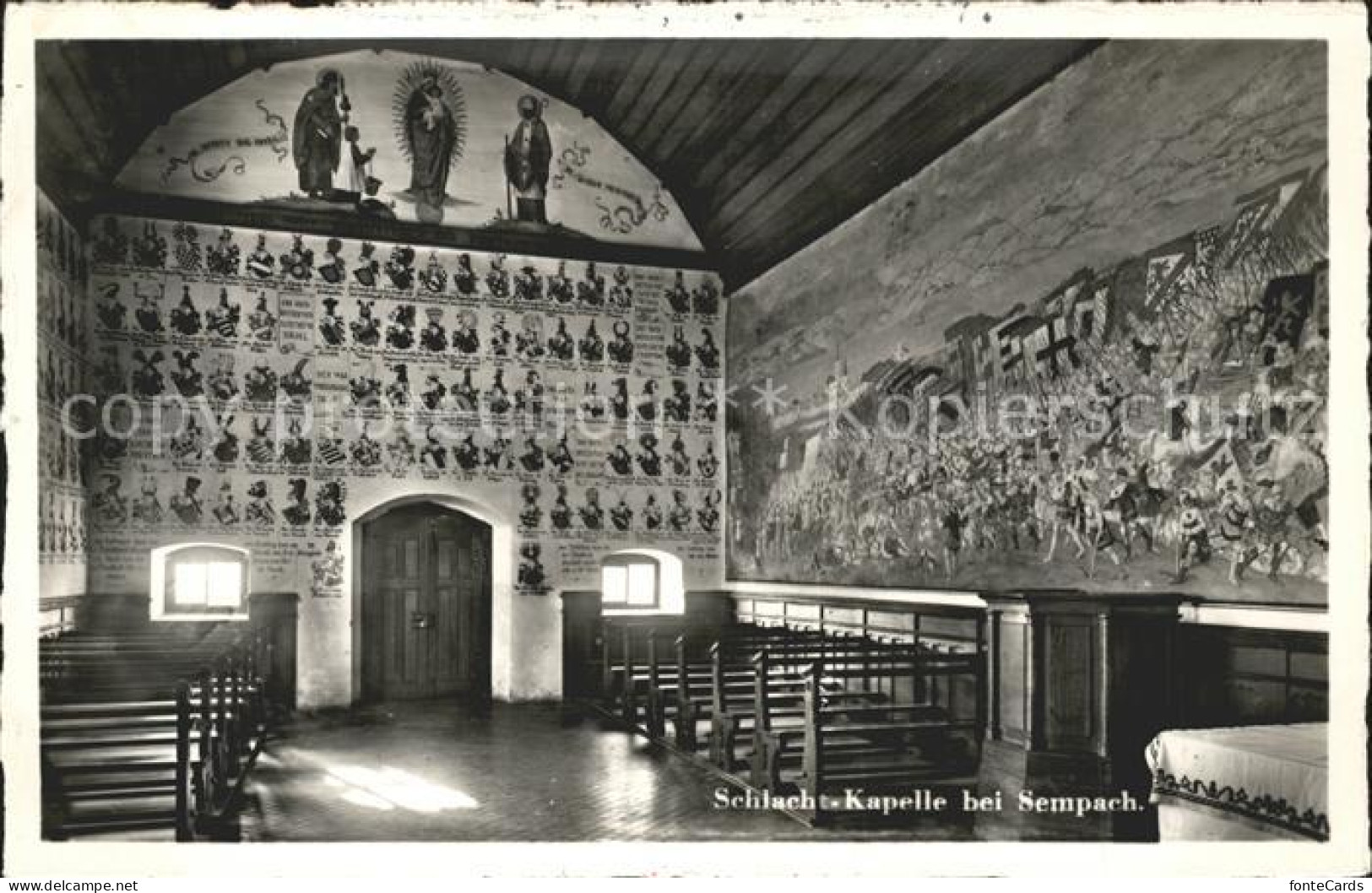 11962287 Sempach LU Schlachtkapelle Wandgemaelde Sempach - Andere & Zonder Classificatie