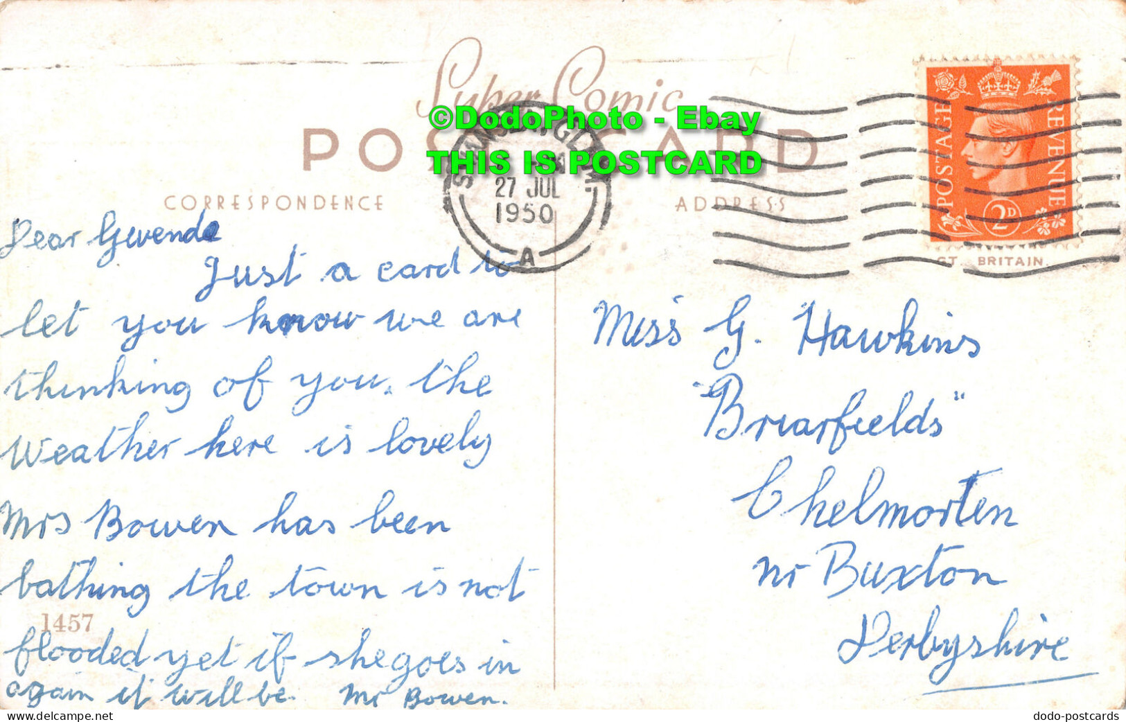 R417060 This Is Where I Got Off. Super Comic Post Card. 1950 - World