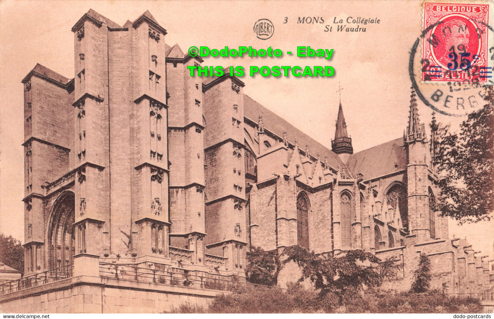 R417443 Mons. La Collegiale St. Waudru. Albert. Librairie Leich - World