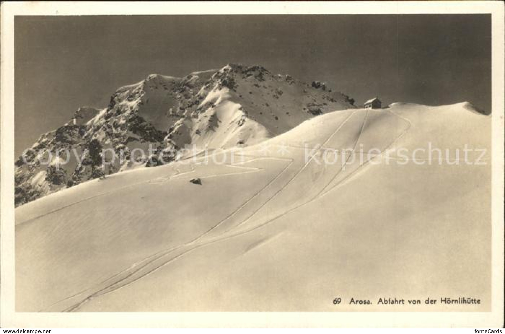 11960657 Arosa GR Abfahrt Von Der Hoernlihuette Wintersportplatz Plessur Alpen A - Sonstige & Ohne Zuordnung