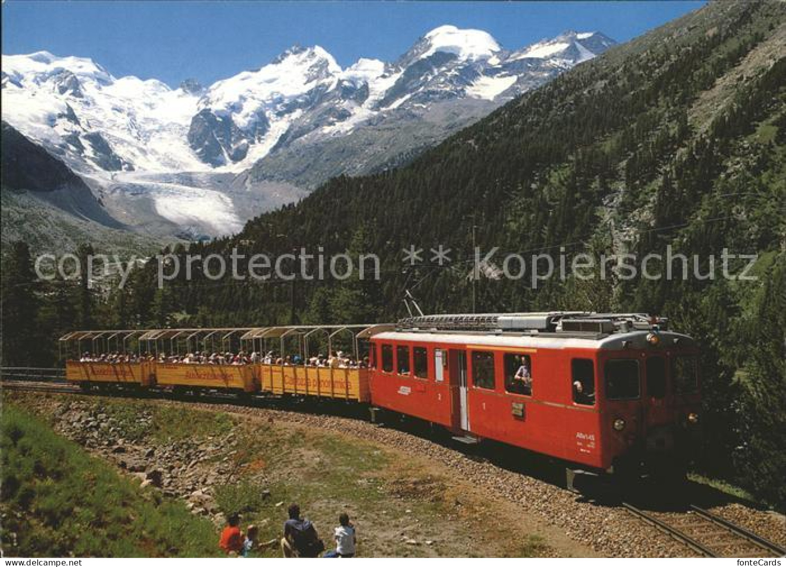 12111369 Berninabahn Aussichtswagen Bellavista Piz Bernina Piz Morteratsch Eisen - Sonstige & Ohne Zuordnung