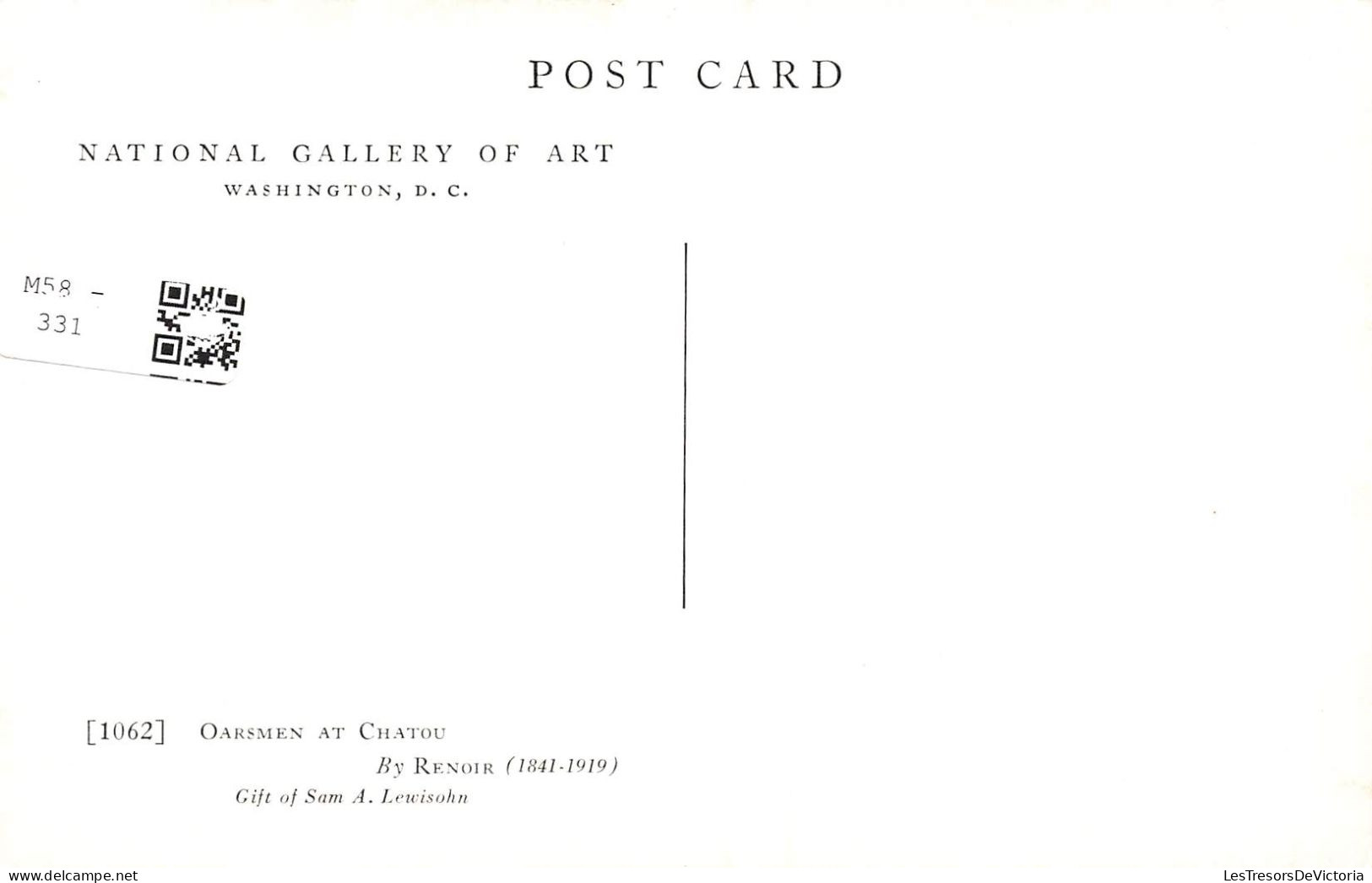 ETATS-UNIS - National Gallery Of Art - Washington DC - Oarsmen At Chatou - By Renoir (1841-1919) - Carte Postale - Washington DC