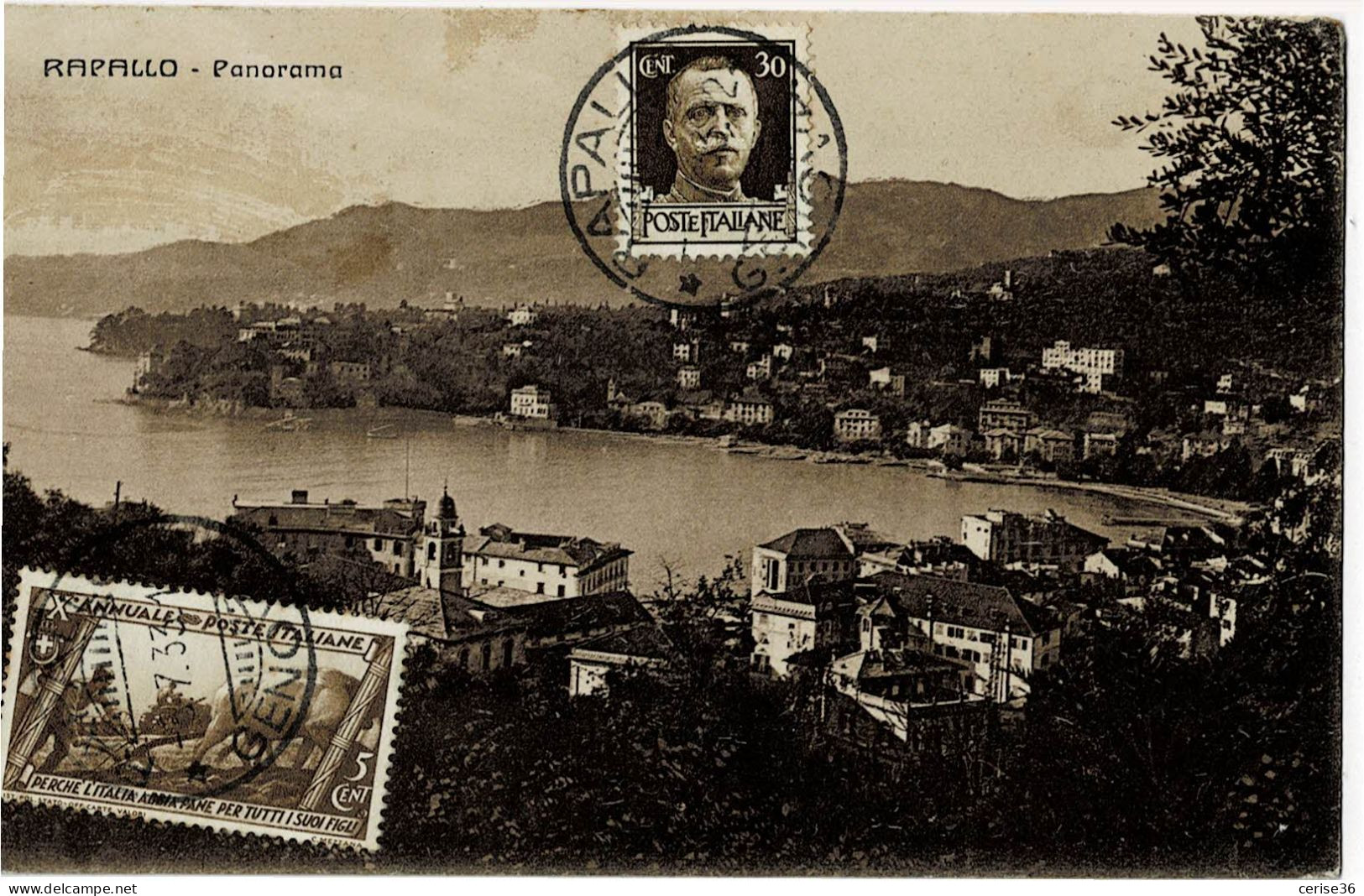 Rapallo Panorama Circulée En 1933 - Sonstige & Ohne Zuordnung