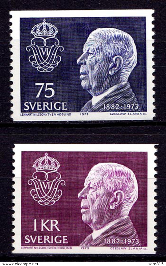 Schweden - Sweden 1973 Mi. 826-27 ** Tod König Gustav VI.  (6960 - Sonstige & Ohne Zuordnung