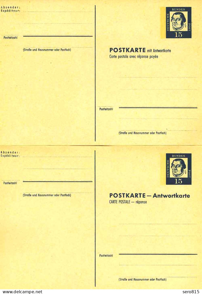 Germany BRD Ganzsache Postal Stationery  Antwortkarte Reply Card Michel P80 - Andere & Zonder Classificatie