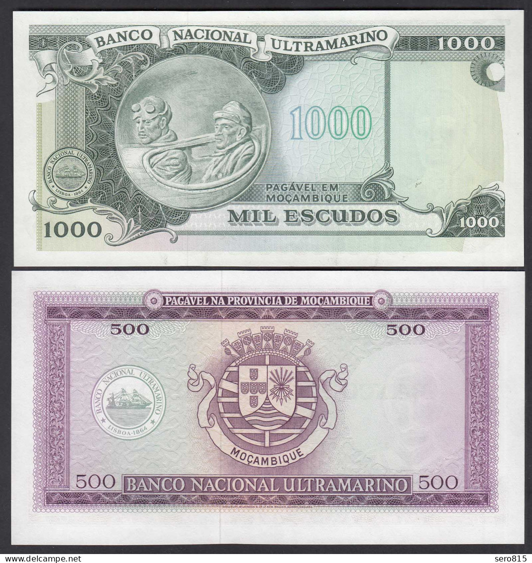 Mosambike - Mozambique 500 + 1000 Escudos 1967/72 Pick 118+119 UNC (1)  (23573 - Sonstige – Afrika