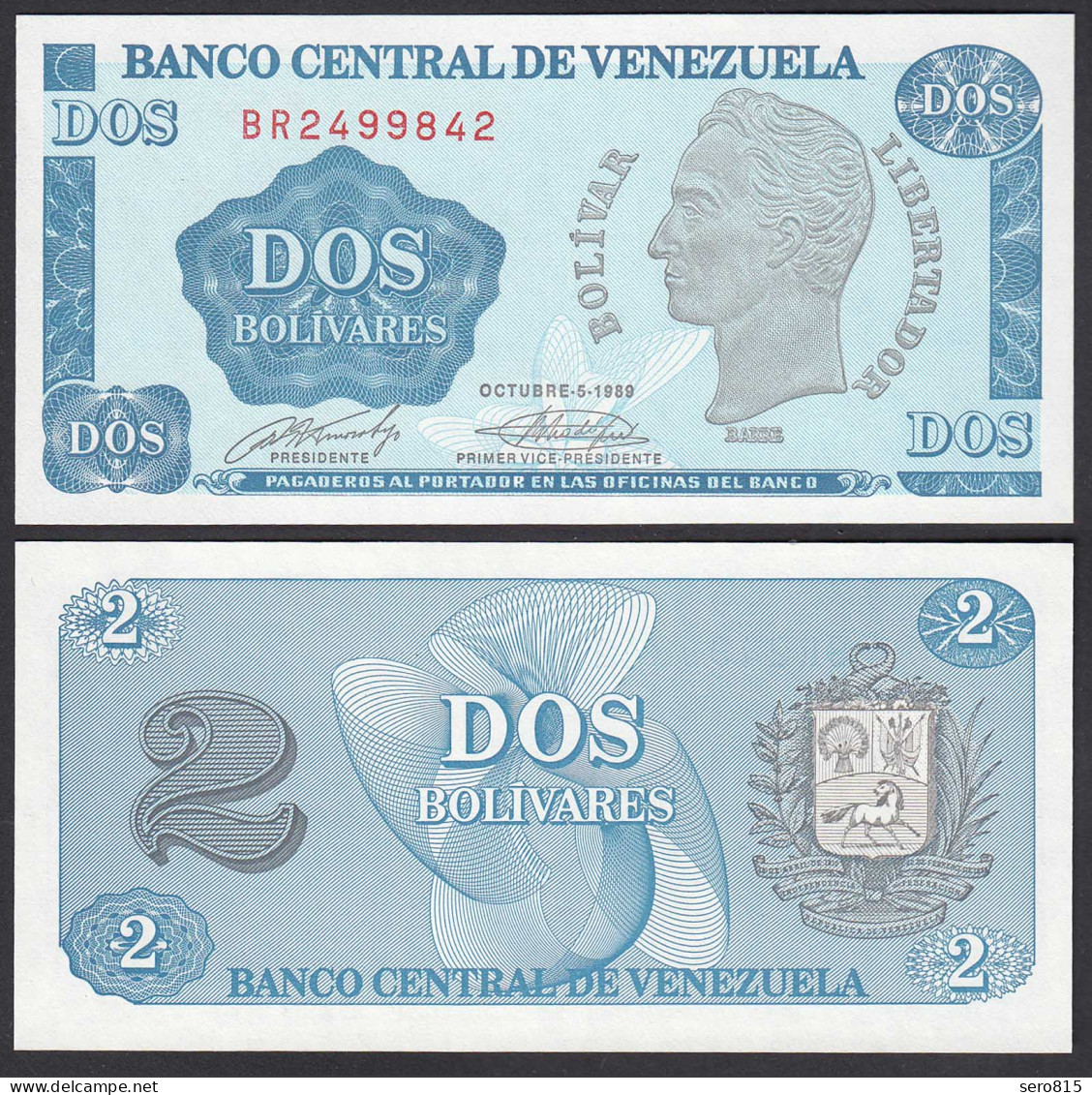 Venezuela 2 Bolivares 1989 Pick 69  UNC (1)    (29745 - Autres - Amérique
