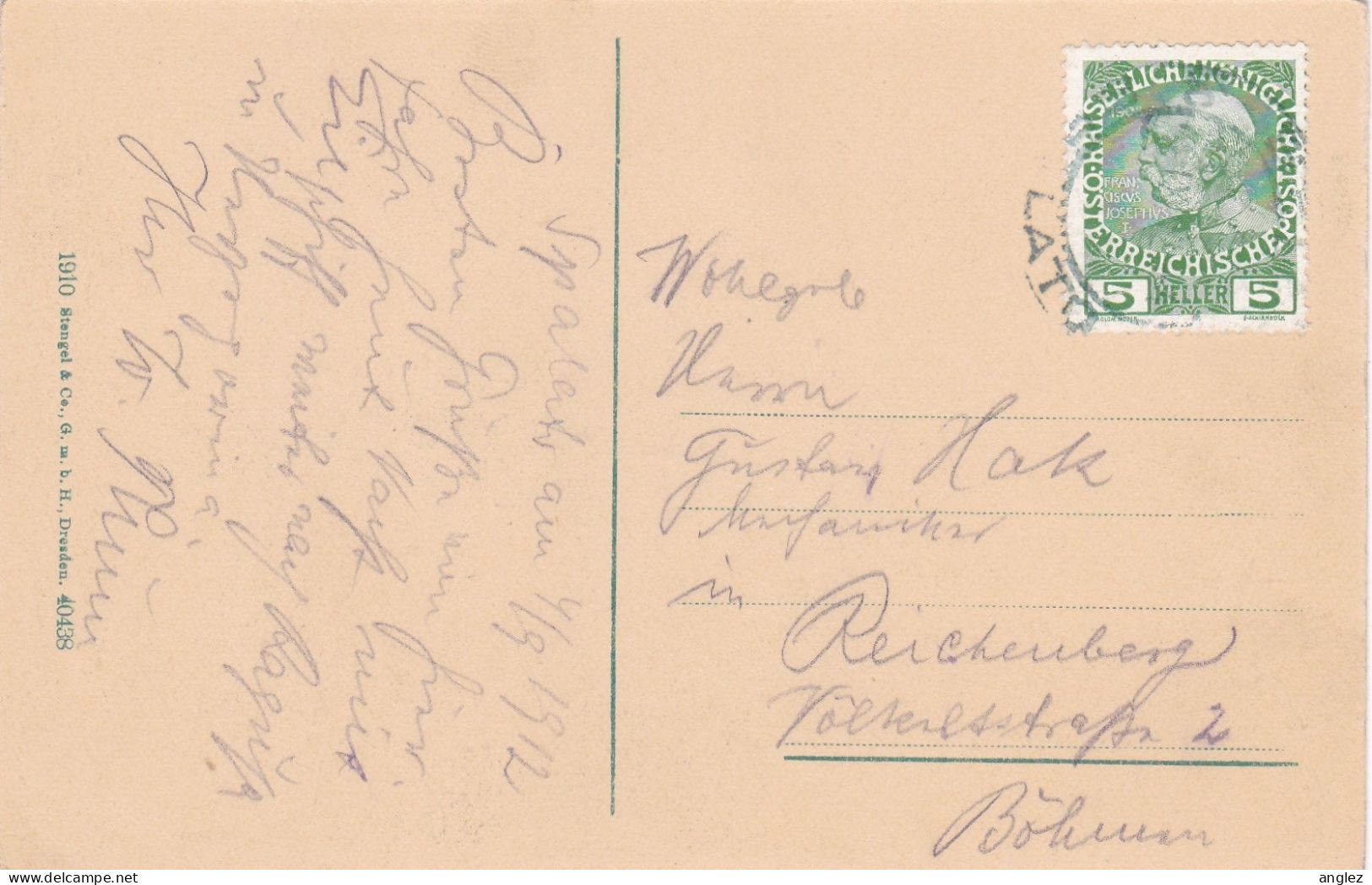 Croatia / Austria - 1910 PC Split Luka / Spalato Porto Posted To Reichenberg - Kroatien