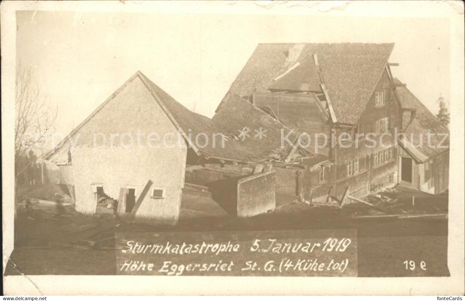 12059619 Eggersriet Haus Nach Sturmkatastrophe 1919 Eggersriet - Autres & Non Classés