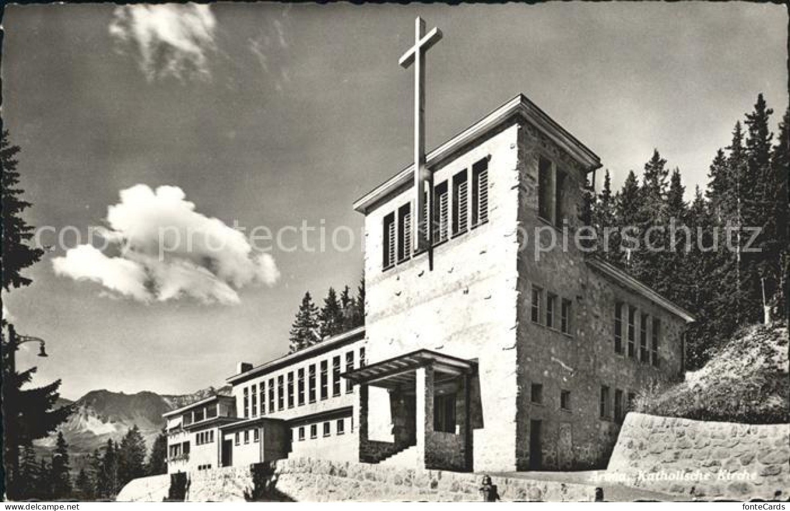 12036127 Arosa GR Katholische Kirche Arosa - Sonstige & Ohne Zuordnung