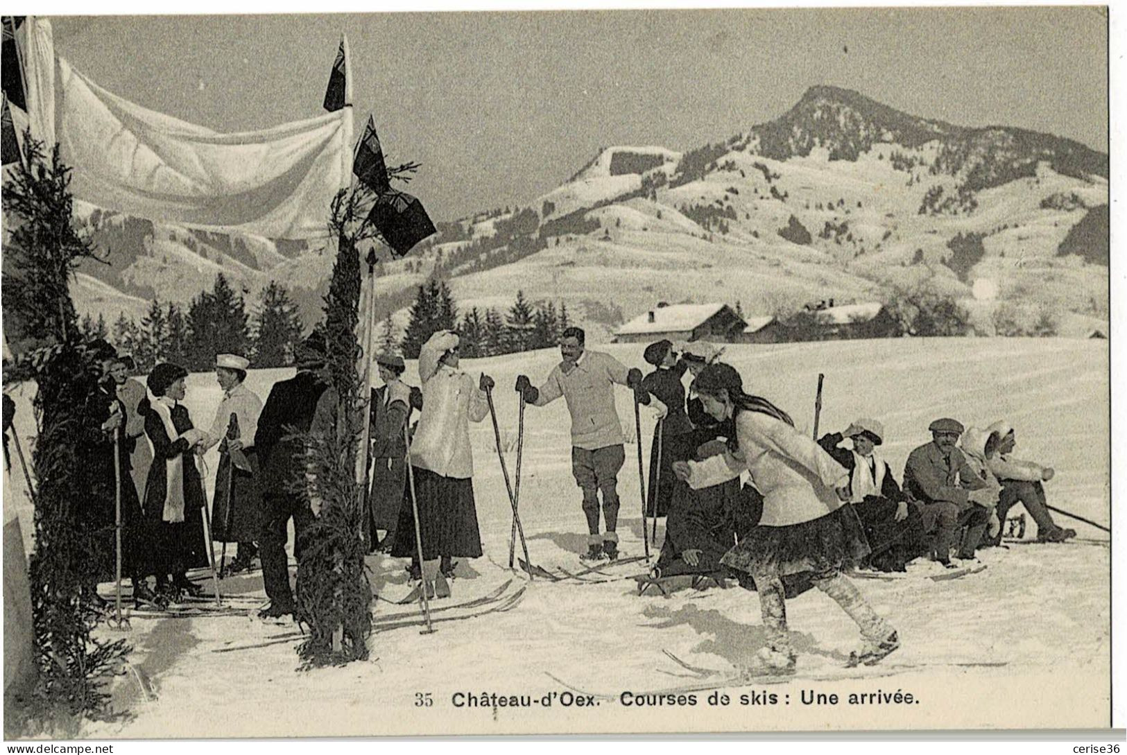 Château-d'Oex Concours De Skis Une Arrivée - Château-d'Œx