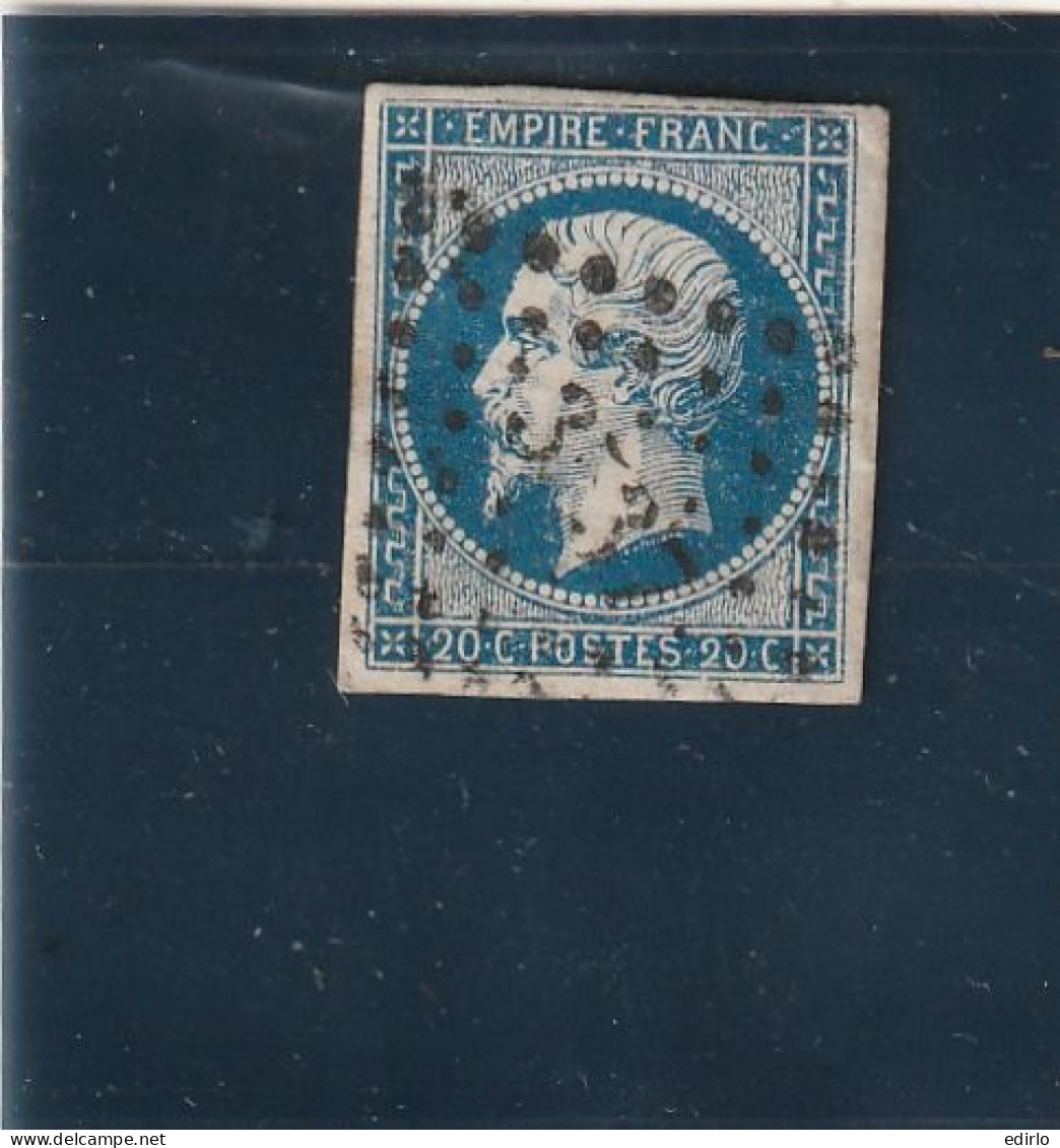 ///   FRANCE /// N° 14 Bleu 20cts  Bleu  Foncé  3537 VERSAILLES - 1853-1860 Napoleone III