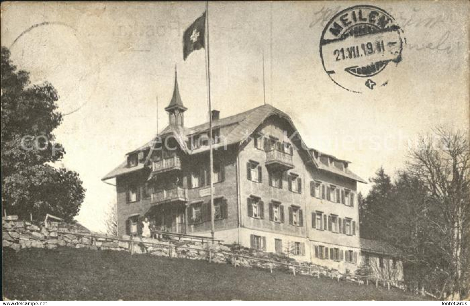 12031617 Flums SG Kurhaus Tannenheim Schweizer Flagge Flums SG - Autres & Non Classés