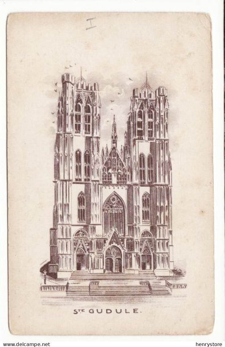 BRUXELLES : Sainte Gudule Début 1900 - Pub Serrurerie Quincaillerie Léon Deny Av. De Jette (F7980) - Monuments, édifices