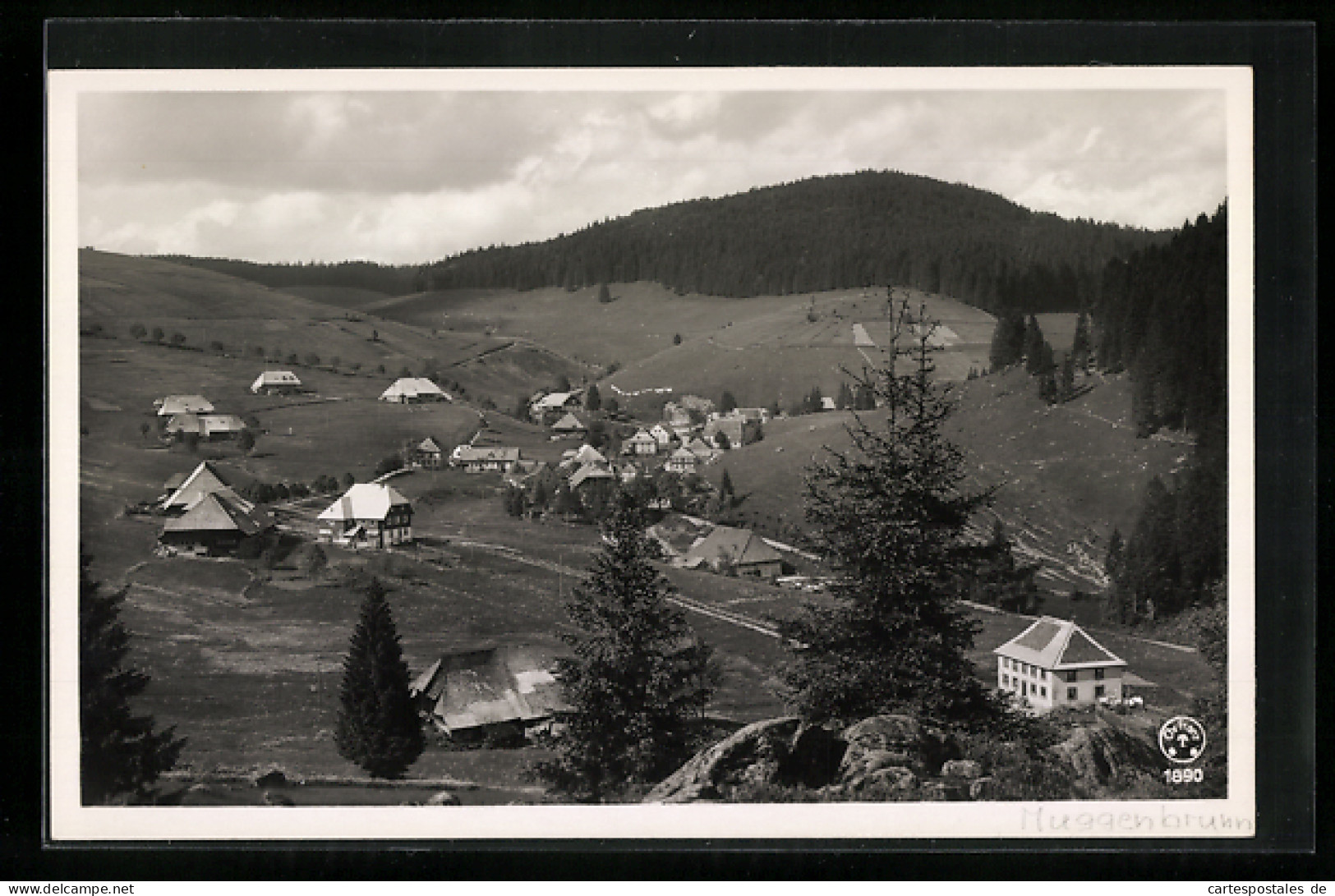 AK Muggenbrunn /Schwarzwald, Ortsansicht Von Einem Berg Aus  - Autres & Non Classés