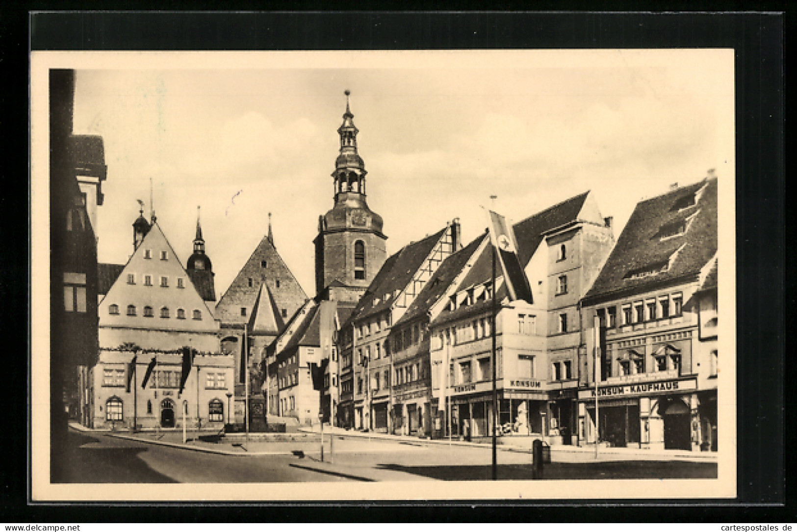 AK Lutherstadt Eisleben, Markt Mit Rathaus Und St.-Andreas-Kirche  - Lutherstadt Eisleben