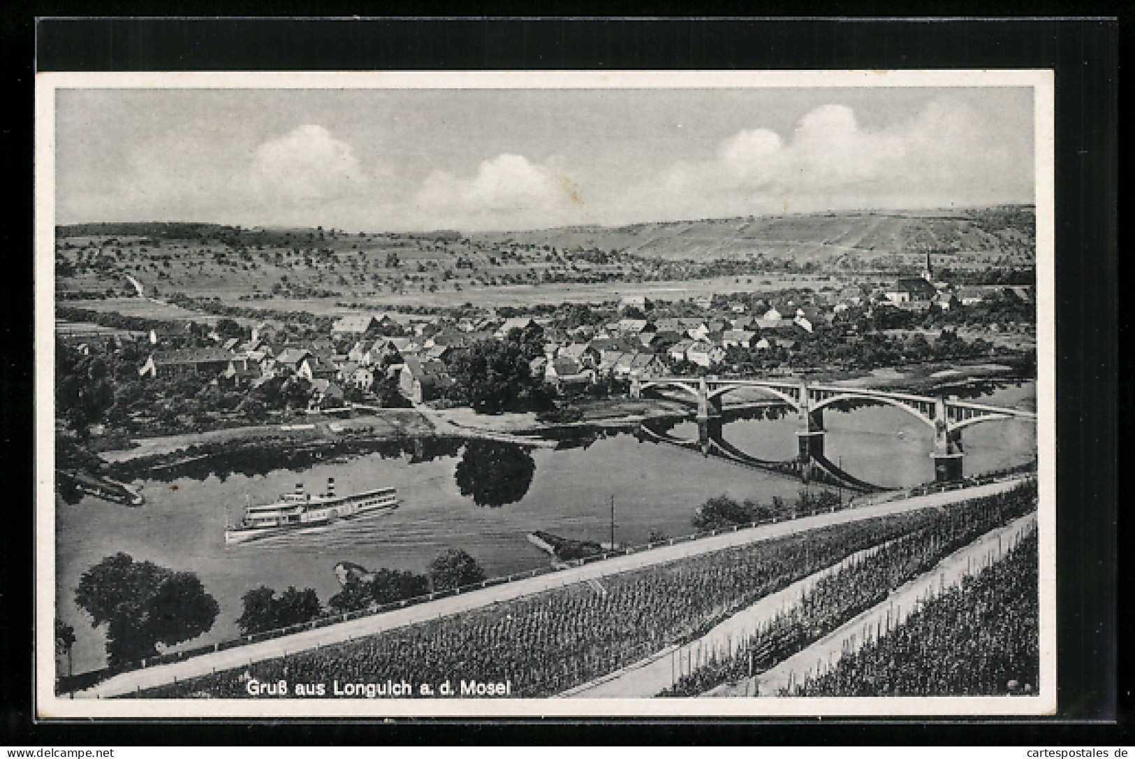 AK Longuich A. D. Mosel, Totalansicht Von Einem Weinberg Aus  - Sonstige & Ohne Zuordnung