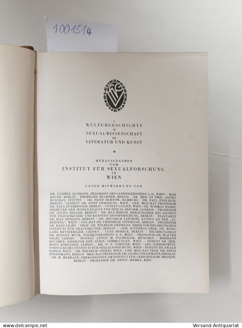 Bilder-Lexikon Kulturgeschichte: Ein Nachschlagewerk Für Die Begriffe Und Erscheinungen Auf Dem Gebiete Der K - Andere & Zonder Classificatie