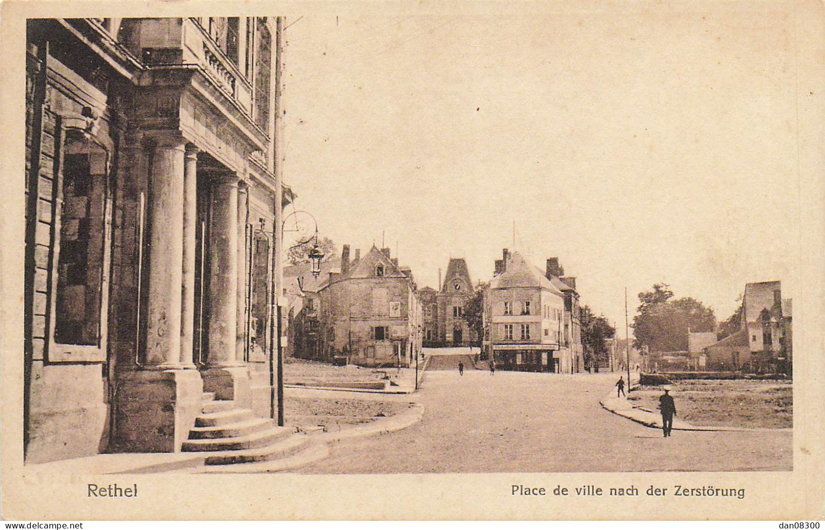 08 RETHEL PLACE DE VILLE NACH DER ZERSTORUNG CARTE ALLEMANDE - Rethel